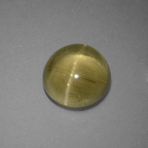 Cat's eye apatite verde natural 3,69ct, corte redondo, translúcido