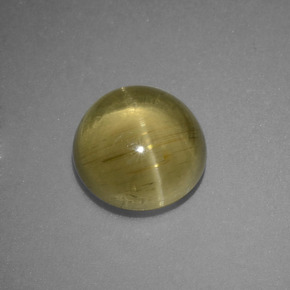 Cat's eye apatite verde natural 3,69ct, corte redondo, translúcido