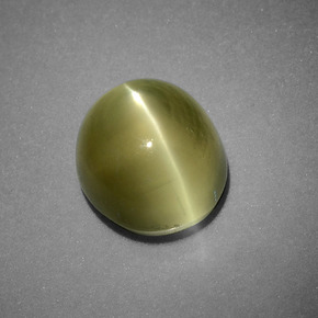 Cat's eye apatite verde natural 6,00ct, corte oval, translúcido