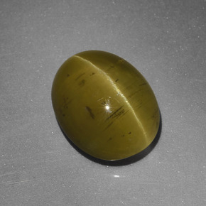 Apatita Olho de Gato Verde Dourado Natural 5.25ct, Corte Oval, Translúcido