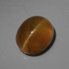 Apatita Olho de Gato Verde Dourado Natural 4.62ct, Corte Oval, Translúcido