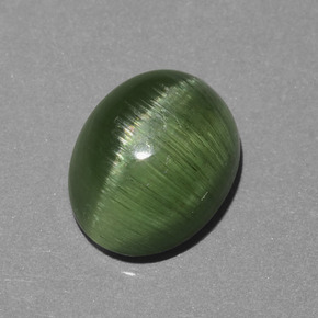 Apatita Olho de Gato Verde Natural 4.66ct, Corte Oval, Translúcido