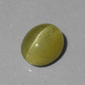 Apatita Olho de Gato Verde Dourado Natural 4.65ct, Corte Oval, Translúcido
