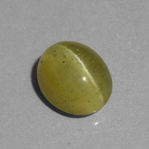 Apatita Olho de Gato Verde Dourado Natural 4.65ct, Corte Oval, Translúcido