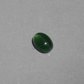 Apatita olho de gato verde natural 1,09ct, corte oval, translúcido