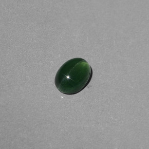 Apatita olho de gato verde natural 1,09ct, corte oval, translúcido