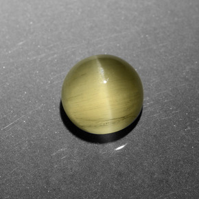 Cat's eye apatite ouro natural 6,11ct, corte redondo, translúcido
