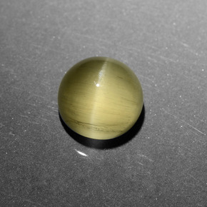Cat's eye apatite ouro natural 6,11ct, corte redondo, translúcido
