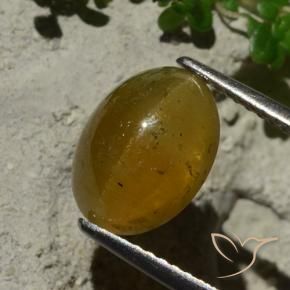 Apatita Olho de Gato Marrom claro Natural 3.64ct, oval, Translúcido