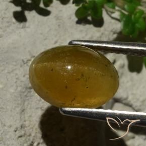Apatita Olho de Gato Marrom claro Natural 3.64ct, oval, Translúcido