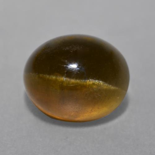Cat's eye apatite marrom natural 7,22ct, corte oval, translúcido
