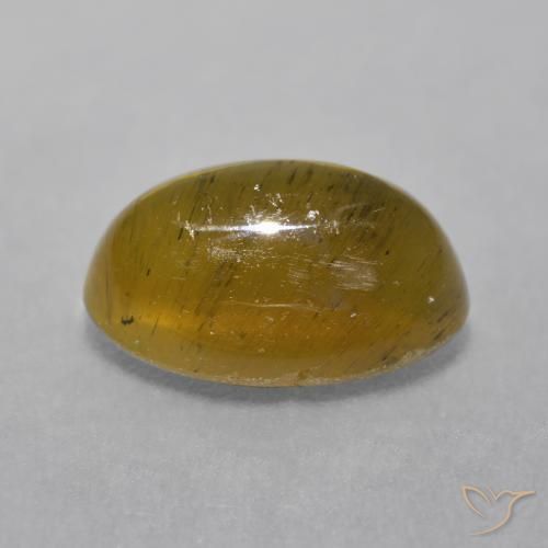 Apatita Olho de Gato Marrom Quente Natural 4.78ct, Corte Oval, Translúcido