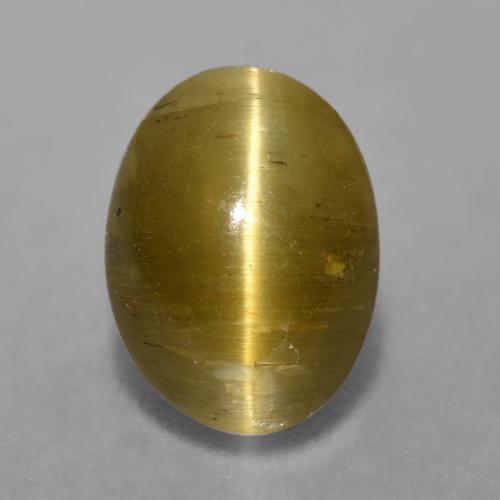 Apatita Olho de Gato Marrom Quente Natural 3.40ct, Corte Oval, Translúcido