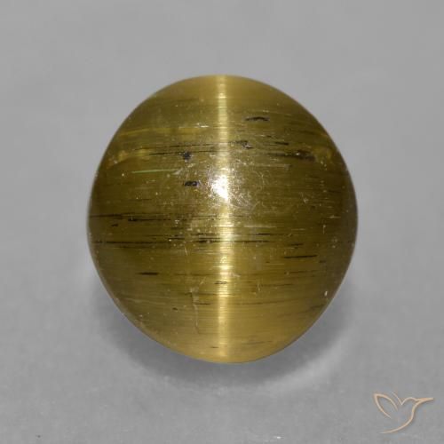 3.02ct Natural Castanho médio Apatita Olho de Gato, Redondo, Translúcido