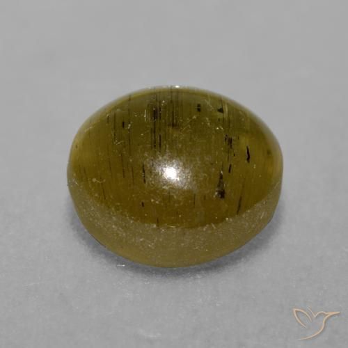 Apatita Olho de Gato Castanho médio Natural 3.02ct, Corte Redondo, Translúcido