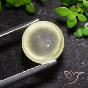 Apatita Olho de Gato Amarelo claro Natural 3.48ct, Redondo, Transparente