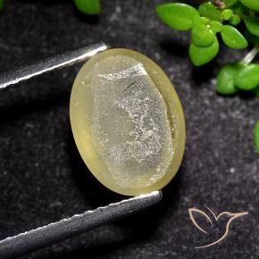 Apatita Olho de Gato amarelo médio Natural 3.09ct, oval, Transparente