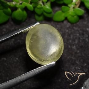 Apatita Olho de Gato amarelo neutro Natural 2.34ct, oval, Transparente