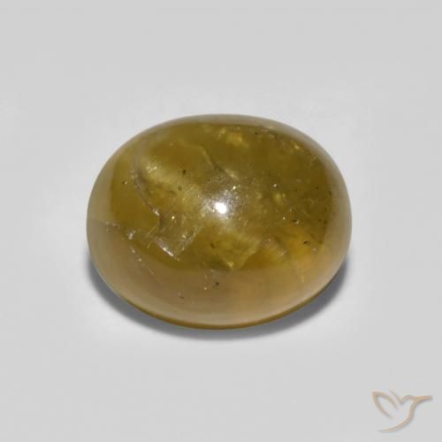 Apatita Olho de Gato Amarelo acastanhado Natural 1.76ct, oval, Translúcido