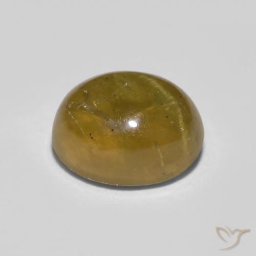 Apatita Olho de Gato Amarelo acastanhado Natural 1.76ct, oval, Translúcido