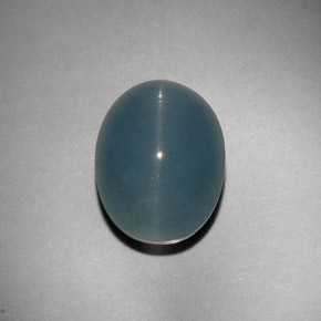 Cat's eye aquamarine verde natural 11,25ct, corte oval, translúcido