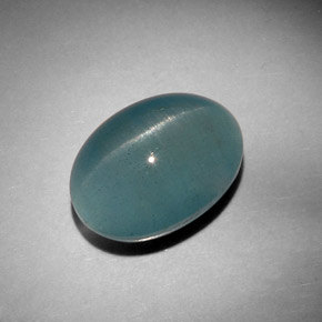 Cat's eye aquamarine verde natural 12,46ct, corte oval, translúcido