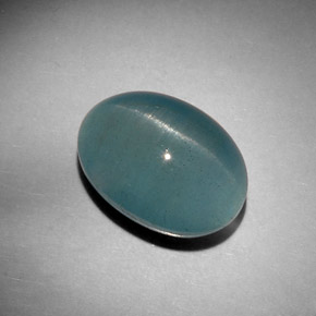 Cat's eye aquamarine verde natural 12,46ct, corte oval, translúcido