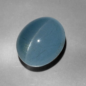 Olho de gato Água-marinha Azul verde Natural 13.56ct, Corte Oval, Translúcido