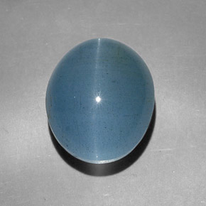 Olho de gato Água-marinha Azul verde Natural 13.56ct, Corte Oval, Translúcido