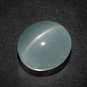 Olho de gato Água-marinha Azul verde Natural 13.28ct, Corte Oval, Translúcido