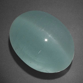 Cat's eye aquamarine verde natural 19,65ct, transparente, transparente/translúcido