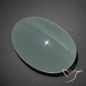 12.96ct Natural Verde Azulado Claro Olho de gato água-marinha, oval, Transparente/Translúcido