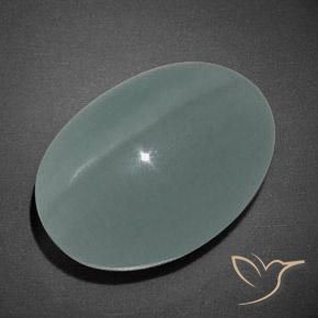 Olho de gato água-marinha Verde Azulado Claro Natural 12.96ct, oval, Transparente/Translúcido