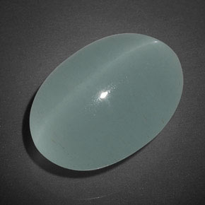 Cat's eye aquamarine verde natural 17,04ct, transparente, transparente/translúcido