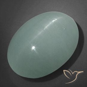 Olho de gato água-marinha Verde Azulado Claro Natural 32.10ct, oval, Translúcido