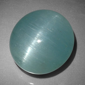 Cat's eye aquamarine verde natural 12,01ct, corte oval, translúcido
