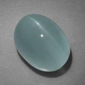 Cat's eye aquamarine verde natural 5,96ct, transparente, transparente/translúcido