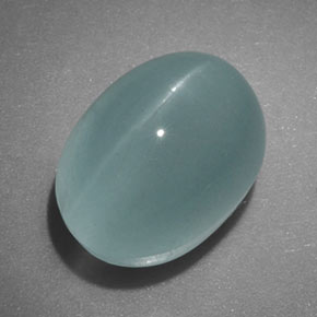 Cat's eye aquamarine verde natural 5,96ct, transparente, transparente/translúcido