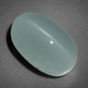 Cat's eye aquamarine verde natural 7,70ct, transparente, transparente/translúcido