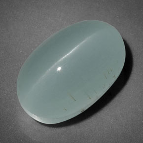 Cat's eye aquamarine verde natural 7,70ct, transparente, transparente/translúcido