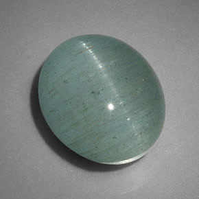 Cat's eye aquamarine verde natural 6,46ct, transparente, transparente/translúcido