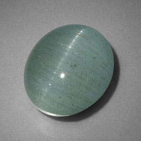 Cat's eye aquamarine verde natural 6,46ct, transparente, transparente/translúcido