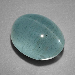 Olho de gato Água-marinha Azul verde Natural 5.14ct, Transparente, Transparente/Translúcido