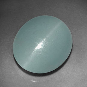 Água-marinha olho de gato azul-verde natural 5,50ct, transparente, transparente/translúcido