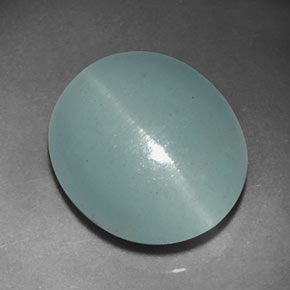Água-marinha olho de gato azul-verde natural 5,50ct, transparente, transparente/translúcido