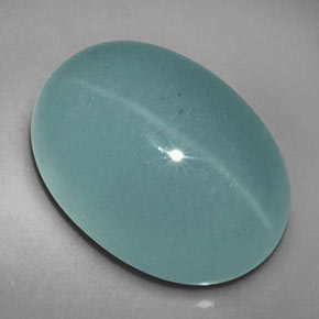Cat's eye aquamarine verde natural 12,39ct, transparente, transparente/translúcido