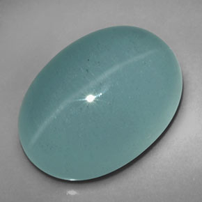 Cat's eye aquamarine verde natural 12,39ct, transparente, transparente/translúcido