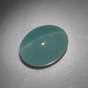 Olho de gato Água-marinha Azul verde Natural 16.35ct, Corte Oval, Translúcido