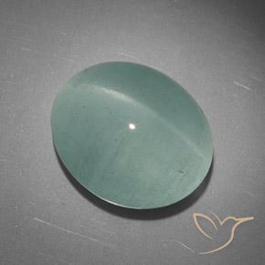 Olho de gato água-marinha Luz verde Natural 23.41ct, oval, Translúcido