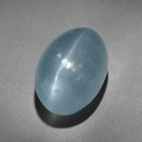 Cat's eye aquamarine verde natural 10,31ct, corte oval, translúcido